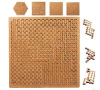 Puzzle a Vassoio Frattale, Puzzle di Legno Che Sfida la Mente, Puzzle di Legno Difficile per Adulti, Unico Labirinto Creativo Irregolare Square-Chain