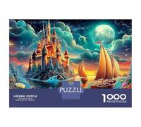 Puzzle a vela di luna, 1000 pezzi, due lune, puzzle impossibile divertirsi l'apprendimento, 100% cartone riciclato, per adulti e bambini dai 14 anni, 38 x 26 cm, 1000 pezzi
