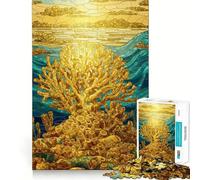 Puzzle a vetrata con barriera corallina, 1000 pezzi, per adulti, gioco stimolante per interni, taglio preciso, regalo perfetto 50x75cm