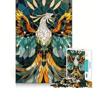 Puzzle a vetrata con fenice, 1000 pezzi, per adulti, esercizio mentale, antistress, design, assemblaggio, regalo elegante 50x75cm