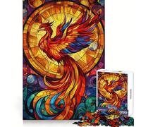 Puzzle a vetrata con fenice, 1000 pezzi, per ragazzi, gioco di abilità mentale, divertimento casual, design, assemblaggio, regalo elegante 38x26cm
