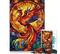 Puzzle a vetrata con fenice, 1000 pezzi, per ragazzi, gioco di abilità mentale, divertimento casual, design, assemblaggio, regalo elegante 38x26cm