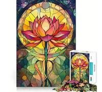 Puzzle a vetrata con loto, 1000 pezzi, per ragazzi, gioco di abilità mentale, divertimento casual, design, assemblaggio, regalo elegante 50x75cm