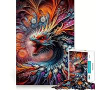 Puzzle a vortice con drago vibrante,1000 pezzi,gioco di costruzione che mette alla prova la concentrazione,montaggio sicuro e stabile,divertimento in casa durante le vacanze (38x26cm)