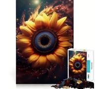 Puzzle a vortice con nucleo di girasole per ragazzi, 1000 pezzi, rompicapo per la mente, divertimento rilassante, assemblaggio artistico, regalo adorabile 38x52cm