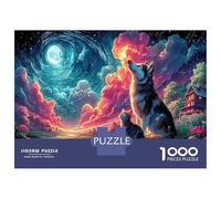 Puzzle A Wolf And A Cat Howling At The Moon 1000 Pezzi - Ragazzi E Per Adulti, Divertente Gioco Familiare, Parete Da Decorazione E Regalo 52x38cm/1000pcs
