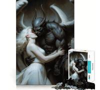 Puzzle "Abbraccio tra Angelo e Demone" da 1000 pezzi,divertente attività per allenare la mente,senza sbavature,pezzi ben tagliati,attività coinvolgente per serate tranquille (38x26cm)