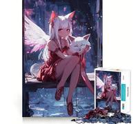 Puzzle "Abbraccio tra angelo e volpe" da 1000 pezzi,gioco cognitivo divertente,struttura ad incastro precisa,attività per rafforzare il legame con i propri cari (38x52cm)