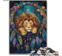 Puzzle acchiappasogni a forma di leone per adulti, 2000 puzzle, antistress per ammazzare il tempo durante le vacanze, con poster abbinato e foglio di quiz (70x100cm)