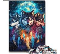 Puzzle acchiappasogni a forma di lupo per adolescenti, giocattoli, giochi educativi, antistress, regali unici per compleanni e compleanni (26x38cm)