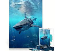 Puzzle acquatico a forma di squalo balena,1000 pezzi,gioco di concentrazione mentale,design a incastro preciso,sfida interattiva per il cervello per la casa (38x52cm)
