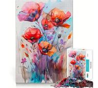 Puzzle ad acquerello con fiori selvatici per adulti,1000 pezzi,gioco stimolante per la mente,taglio preciso,allineamento perfetto,attività di condivisione per i propri cari (38x52cm)