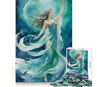 Puzzle ad acquerello "Ninfa dell'acqua" da 1000 pezzi per adolescenti, ideale per sviluppare capacità di ragionamento, per una fuga serena e per un regalo premuroso (38x26cm)
