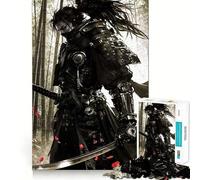 Puzzle ad acquerello Ninja Samurai per adulti, 1000 pezzi, per rafforzare la memoria e il legame familiare, con bordi netti, ideale come regalo di compleanno (38x26cm)