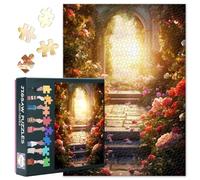 Puzzle ad arco floreale per adulti, 1000 pezzi, Tramonto con fiori all'arco nuziale, puzzle impegnativo e impossibile per adulti, 50 x 70 cm