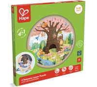 Hape Puzzle a strati delle 4 stagioni - Set di Puzzle Tematici per Bambini, Gioco di Logica e Sviluppo delle Abilità Motorie