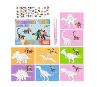 Puzzle Adesivi,Kit Fai Da Te 3D Con Numeri - Kit per Collage con Adesivi 3D | Per Viaggi Scuola Casa come Attività Educativa e Creativa per Ragazzi e Ragazze con Soggetti Aereo Auto e