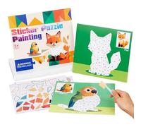 Puzzle Adesivi - Puzzle Veicoli 3D Adesivi Pittura Giovani | Giochi di apprendimento per le abilità motorie con veicoli dei cartoni animati Giocattoli educativi per l'asilo