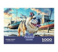 Puzzle Adulti 1000 Pezzi Cani Domestici - Cane sotto la Pioggia in Riva Gioco Estremo Difficile Decorazione Pareti e Regali 52x38cm