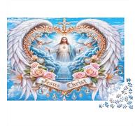 Puzzle Adulti 1000 Pezzi Gesù Cristo Antistress - Gesù in Cornice a Cuore Gioco Educativo Sfidante Decorazione Murale 70x50cm