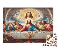 Puzzle Adulti 1000 Pezzi Ultima Cena Arte Religiosa Antistress - Ultima Cena Celestiale Gioco Educativo Sfidante Decorazione Murale 52x38cm