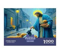 Puzzle Adulti Carta Riciclata 1000 Pezzi Religione Gesù Dando da Mangiare ai Cani Estremamente Difficile Gioco Famiglia Antistress 52x38cm