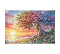 Puzzle Adulti Cherry Blossom Tree Sunset Forest Wild Nature 1000 Pezzi Di Qualità Divertente Creativo E Coinvolgente Perfetto Per Hobby E Relax 1000 PCS（75x50cm）