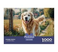 Puzzle Adulti Difficile 1000 Pezzi 52x38cm - Golden Retriever sul Sentiero, Decorazione Murale e Gioco Sfidante
