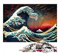 Puzzle Adulti Grande onda al largo Kanagawa Puzzle 1000 pezzi Puzzle in legno adulti e bambini dai 14 anni in su Puzzle Gioco impegnativo Giocattoli 1000 pezzi （50x75 cm）