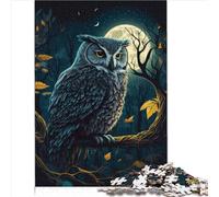 Puzzle adulti owl night Puzzle Regalo Puzzle in legno Puzzle adolescenti Ogni pezzo è unico - Impegnativo gioco divertimento tutta famiglia adulti 1000 pezzi (50x75 cm)