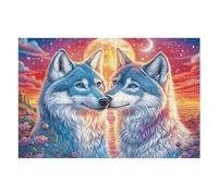 Puzzle Adulti Wolf Pair Winter Forest Wildlife Wild Nature 1000 Pezzi Di Qualità Creativo Divertente E Coinvolgente Perfetto Per Tempo Libero A Casa 1000 PCS（75x50cm）