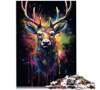 Puzzle adulto 1000 pezzi Art Wapiti Puzzle Familiare Divertente Aiuta il Cervello a esercitare Giocattoli avvincenti per coltivare la Pazienza 26x38cm