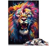 Puzzle adulto 1000 pezzi Leone Giochi educativi a casa Giocattoli fai da te 14,96 pollici x 20,47 pollici Adatto per la decorazione dell'ufficio per adolescenti da 14 anni e oltre