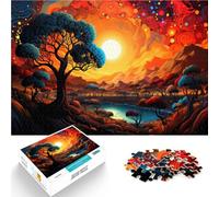 Puzzle Adulto 1000 pezzi Paesaggio neon Puzzle Impossibile Aiuta Il Cervello a esercitare Giocattoli avvincenti per coltivare la Pazienza 19,7 "x 29,5"