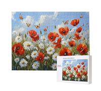 Puzzle Adulto 1000 Pezzi per farfalla papavero| Gioco familiare e attività di gruppo per adolescenti e | Regalo Compleanno Per Bambini Dai 14 Anni | Decorazione Casa e Idea Regalo per Relax b-363