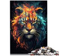 Puzzle adulto 1000 pezzi Tigre del fuoco siberiano Puzzle difficile da completare ma divertente e umoristico 26x38cm