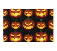 Puzzle Adulto 500 Pezzi Elefanti Bianchi Regali Paesaggio Puzzle Arte Animale Decorazione Halloween Zucca Nero 50x37cm