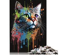 Puzzle Adulto 500 Pezzi Gatto Tigrato Puzzle Colorato Adulto Puzzle Adulto Puzzle Puzzle Giochi Puzzle Giocattoli Regalo 500 Pezzi (52x38cm)