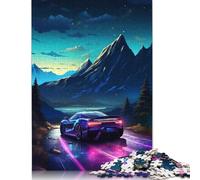 Puzzle adulto 500 pezzi Puzzle auto sportiva sotto il cielo notturno puzzle giocattoli giochi puzzle giochi di famiglia regalo di compleanno 500 pezzi (52x38cm)