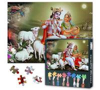 Puzzle Adulto Lord Radha Krishna Jigsaw Puzzle 1000 Pezzi per Adulti 70x50cm Induismo Arte Difficile e Sfida Puzzle Gioco per Soggiorno Decorazione Della Parete