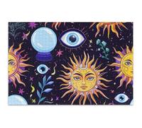 Puzzle adulto sole mistico volti occhi famiglia amante regali puzzle unico paesaggio floreale 75x50cm 1000 pezzi
