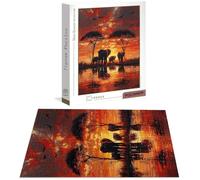 Puzzle Africa Puzzle 1000 Pezzi Jigsaw Adulti DIY Classici Gioco, Puzzles a Forma di Elefante, Giochi Rilassamento e Intelligence per Ragazzi da 14 Anni 75 x 50 cm/1000 pcs con Scatola Regalo B-6275