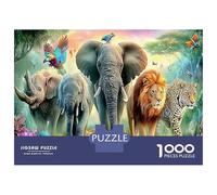 Puzzle African Animals on Jungle Path Jigsaw Giochi Educativi 1000 Pezzi Wildlife, Casa Decorazione, Adulti Per Regalo 38x26cm/1000pcs