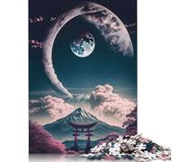 Puzzle al chiaro di luna in giapponese per adulti, puzzle impegnativi e stimolanti per uomini e donne, 1500 pezzi (85x57 cm)