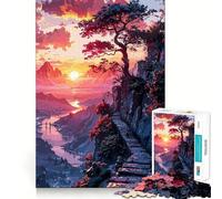 Puzzle al tramonto con soggetto naturalistico per ragazzi, 1000 pezzi, ideale per migliorare la memoria, per il tempo libero a casa, con bordi precisi, 50x75cm