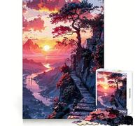 Puzzle al tramonto con soggetto naturalistico per ragazzi, 1000 pezzi, ideale per migliorare la memoria, per il tempo libero a casa, con bordi precisi, 50x75cm