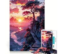 Puzzle al tramonto con soggetto naturalistico per ragazzi, 1000 pezzi, puro gioco di logica, tranquillo, rilassante, con taglio pulito, decorazione da parete 38x52cm