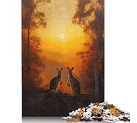 Puzzle al tramonto nella foresta dei canguri, sfida difficile, puzzle in cartone riciclato al 100% per bambini dai 12 anni in su, regali di Halloween, 1000 pezzi (75x50 cm)