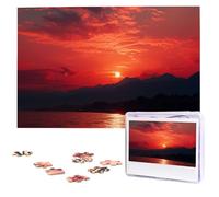 Puzzle al tramonto rosso fuoco da foto 1000 pezzi puzzle in legno personalizzato impegnativo puzzle per adulti immagine personalizzata regali per famiglia matrimonio amico