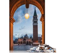 Puzzle Alba a Piazza San Marco Premium 100% carta riciclata, puzzle rettangolare per donne e uomini, regalo di Natale unico, 1000 pezzi (38x26 cm)